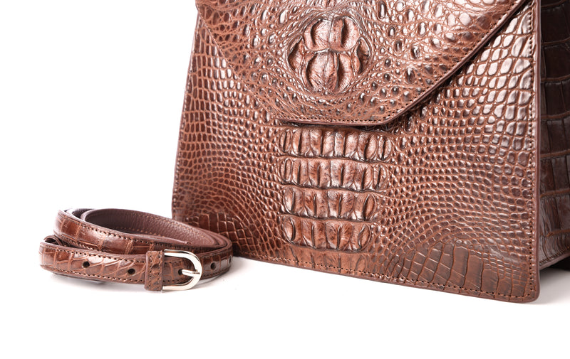 Lola Crocodile Skin Handbag