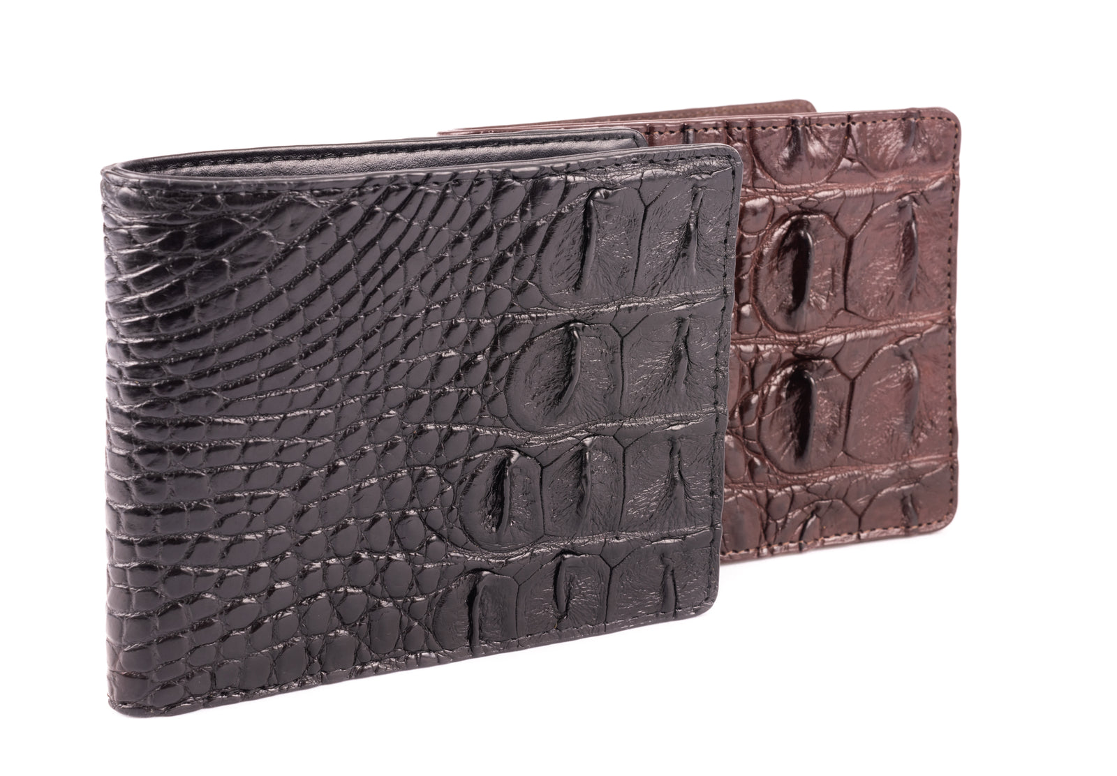 Tシャツ・カットソー DAKS Brown pattern crocodile leather wallet DBWA4E726W3 Brownmocklizardcobaltstitching