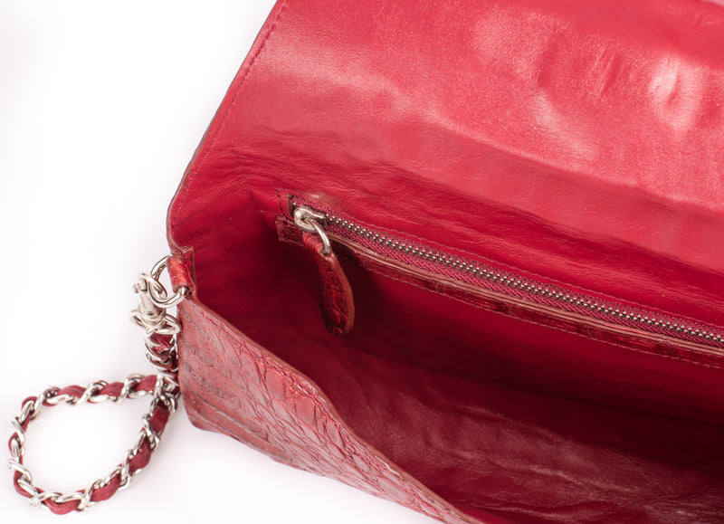 Wrap-around Crocodile Skin Handbag